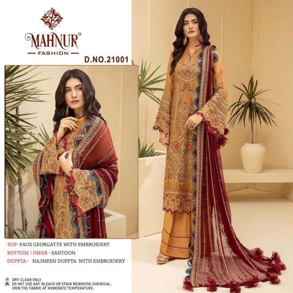 Mahnur Vol 21 Fancy Occasional Georgette Designer Pakistani Suit Collection